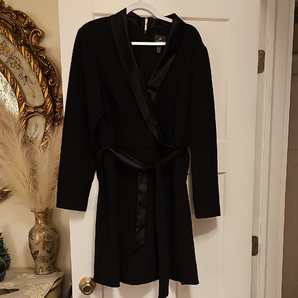 Adrianna Papell Faux Wrap Tuxedo Dress